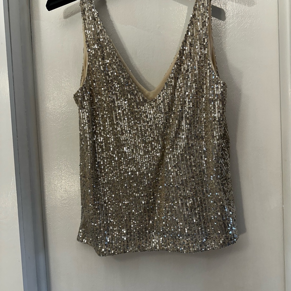 H&M Champagne Sequin V-Neck Camisole